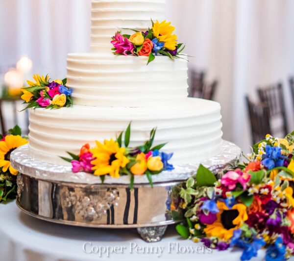Copper Penny Flowers wedding cake designs