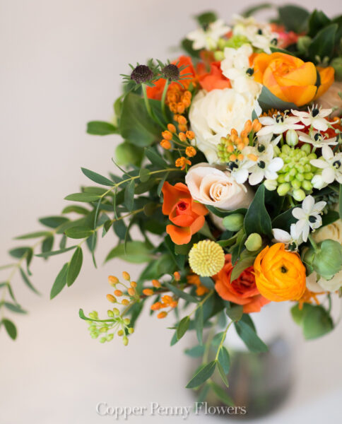 autumn hued floral design by Copper Penny Flowers